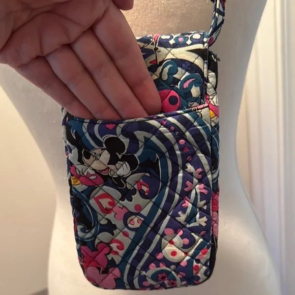 Vera Bradley Disney Mickey Mouse Cellphone Crossbody with Quilted Floral Design - Picture 3 of 4